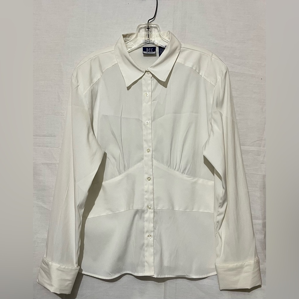 BCBG Cream Button-Up Blouse